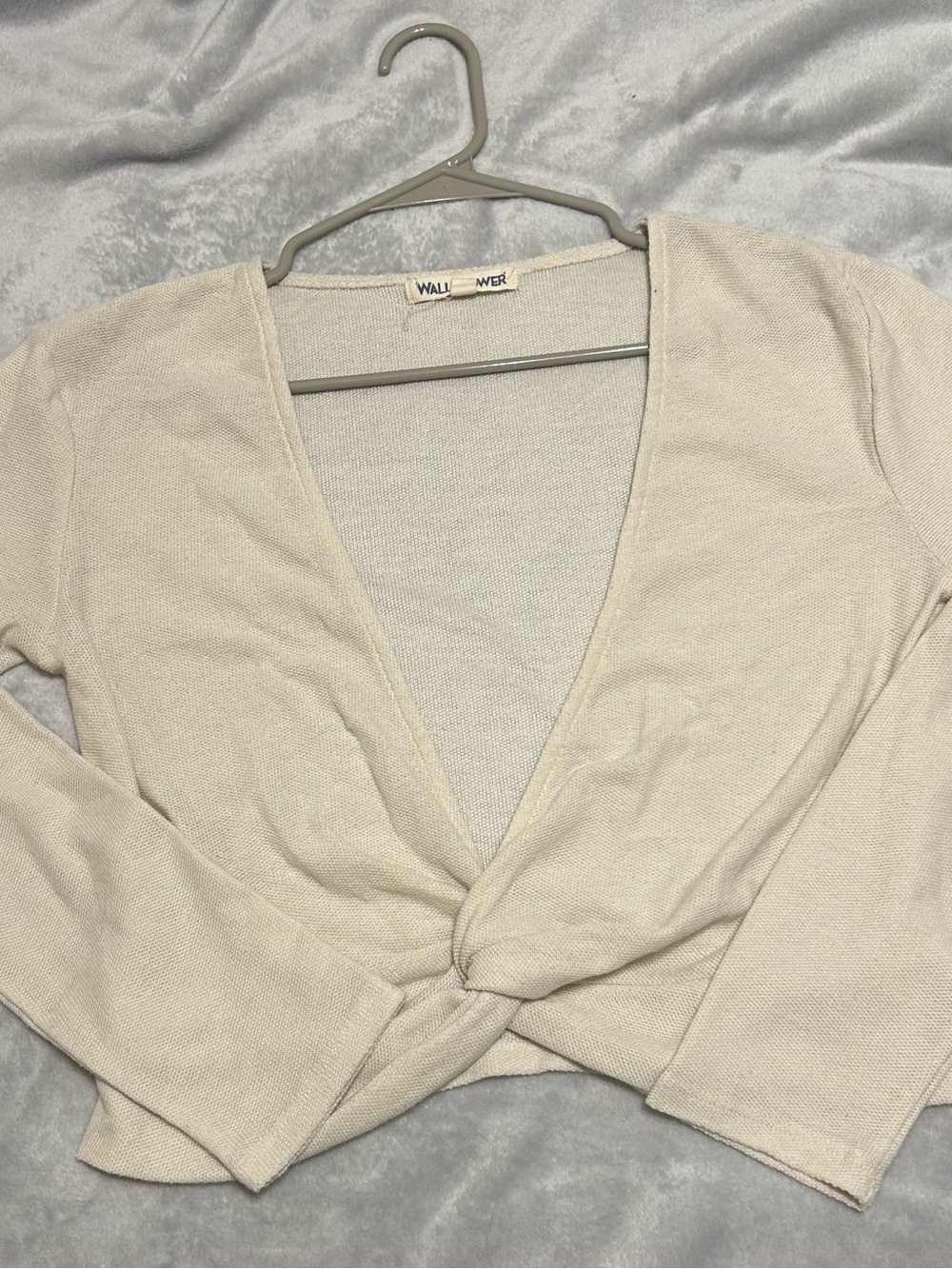 Long Sleeve Twist-Front Crop Top